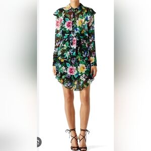 Marissa Webb Floral Printed Puff Sleeve Dress XS preloved $260 No Slip Or Sash